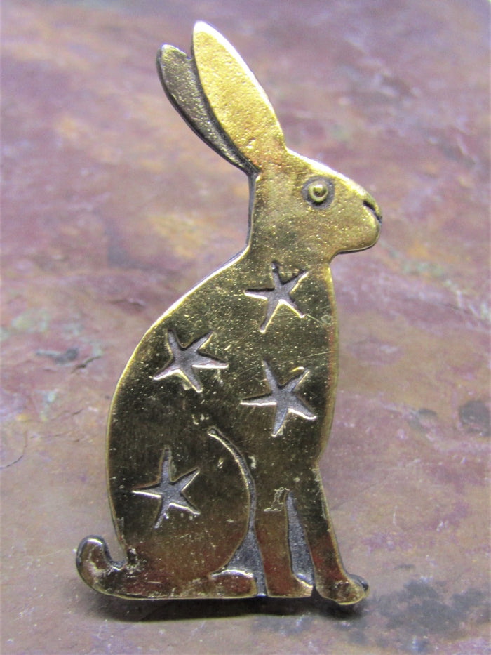 Bronze & Brass Hare Brooch by Penny Williams