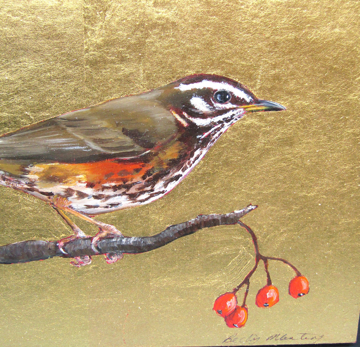 Oil & Gold Leaf Painting by Becky Munting