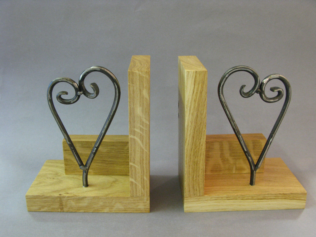 Heart Bookends by Maxine Hunt