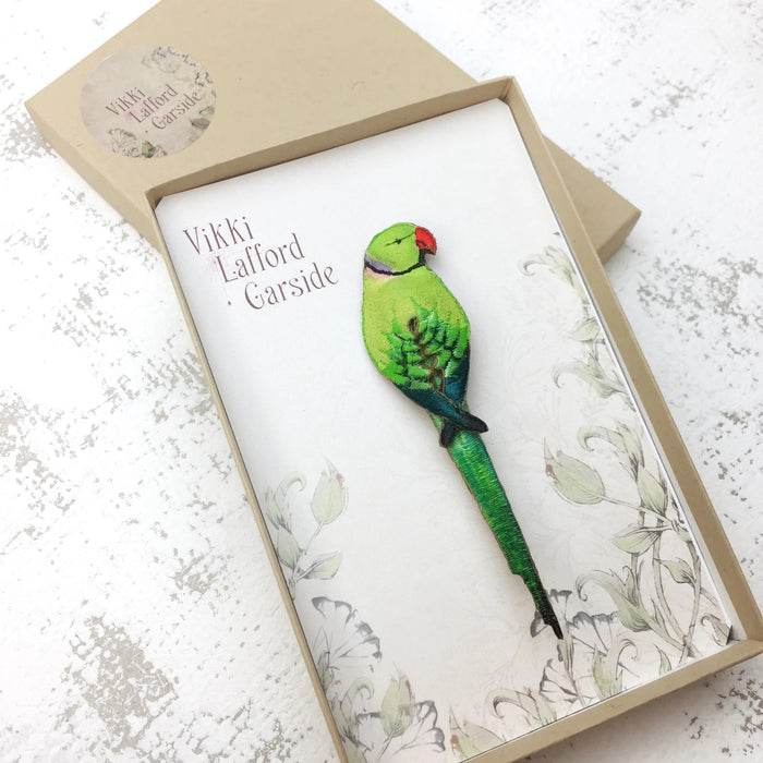 Parakeet Brooch by Vikki Lafford Garside