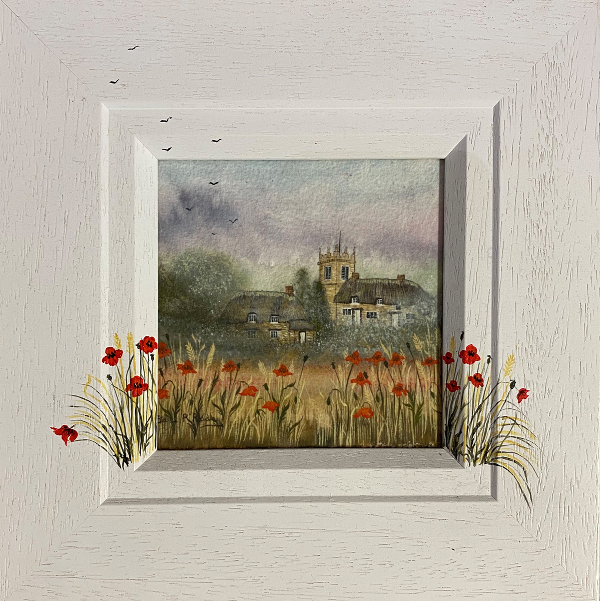 Village & poppies by Stella Parslow