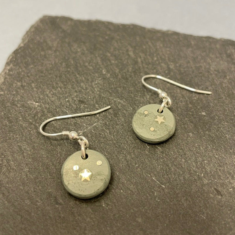 Small disc earrings by Slate and Silver