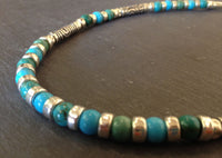 Silver Necklace with Mixed Turquoise by Anne Farag