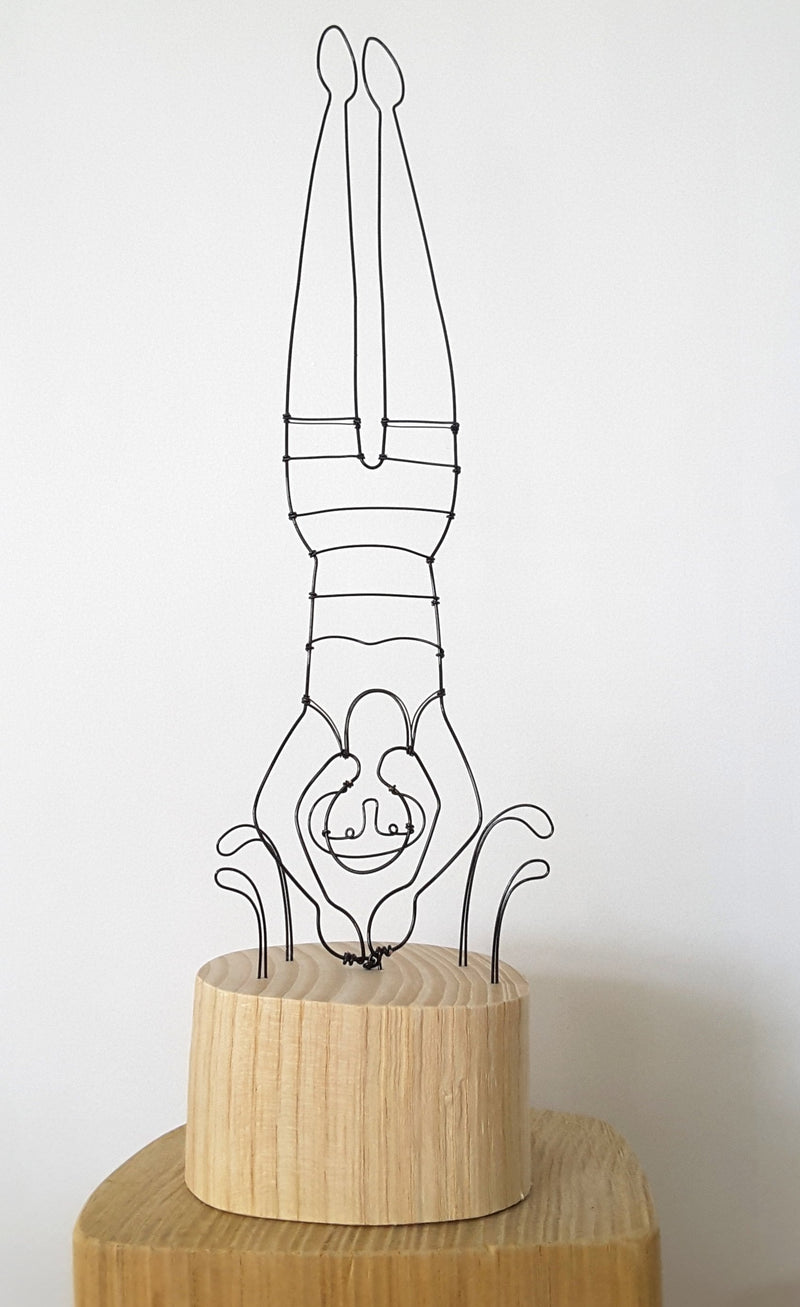 Large Diver - Wire and Wood sculpture by Becky Crawford