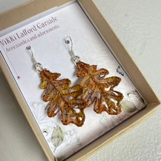Oak Leaf Earrings by Vikki Lafford Garside