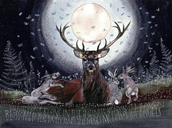 Silently, one by one in the infinite meadows of heaven blossomed the lovely stars, the forget me nots of the angels. stag & hares by Sam Cannon