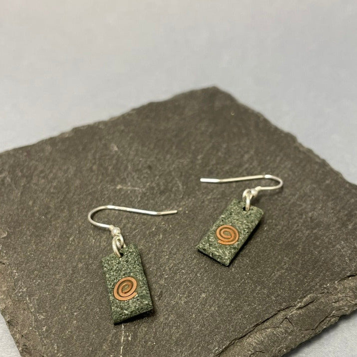 Small Rose Tablet earrings by Slate and Silver