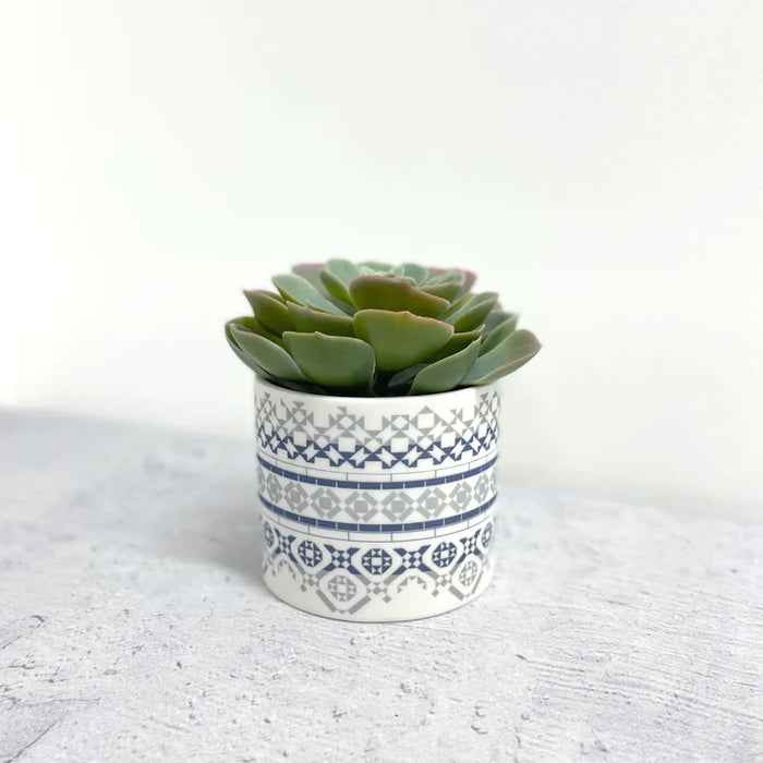Large Victorian Tiles Porcelain Tealight/Planter Pot by Alex Allday