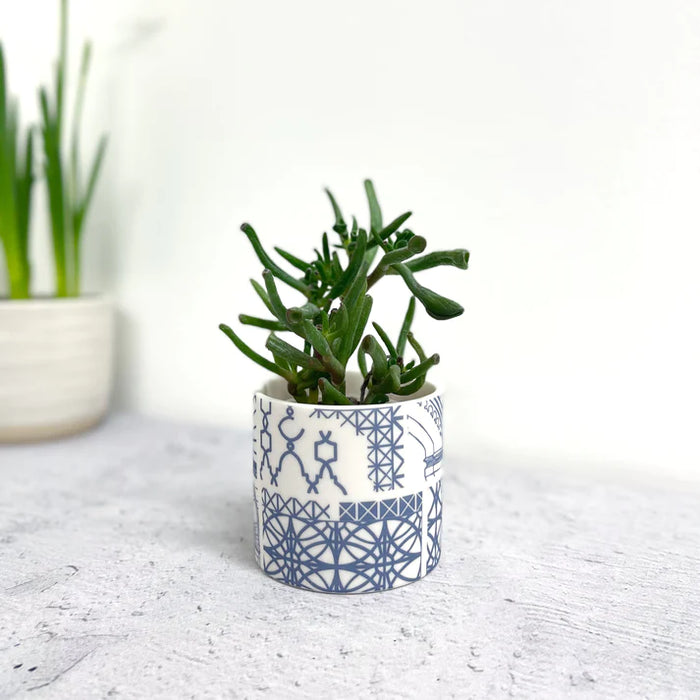 Blue Architecture Porcelain Tealight Planter by Alex AlldayPot