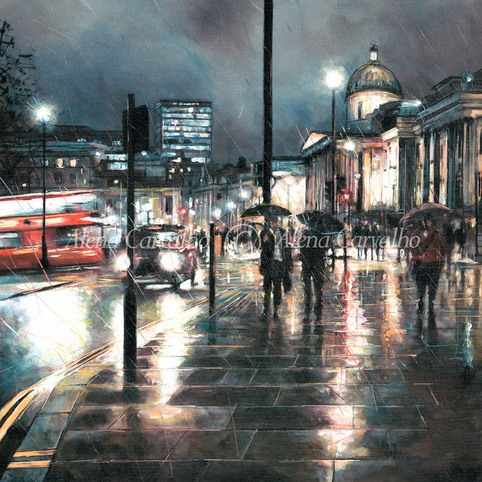 Rainy Night at The National Gallery  by Alena Carvalho