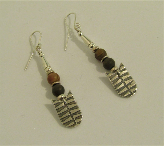 Landscape Jasper and Silver Earrings