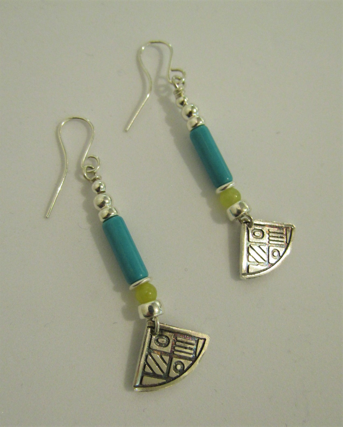 Turquoise and Serpentine Earrings