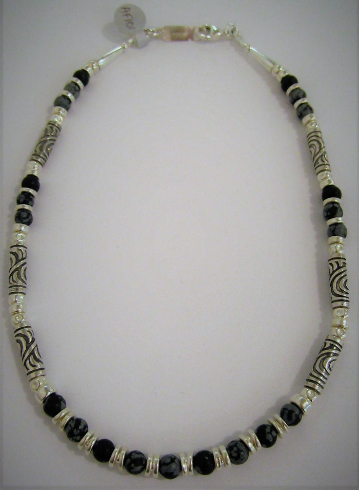 Snowflake Obsidian Necklace