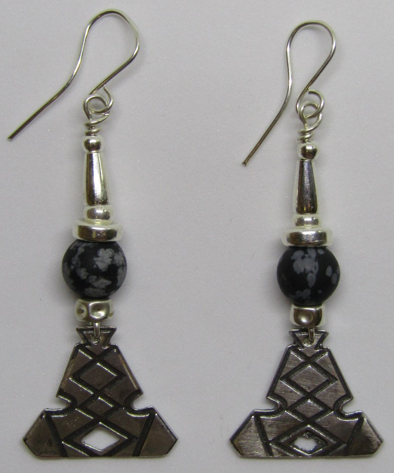 Snowflake Obsidian Earrings by Anne Farag