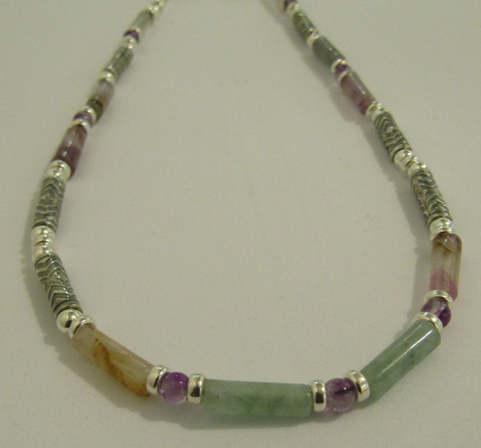 Fluorite and Silver Necklace