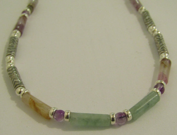 Fluorite and Silver Necklace