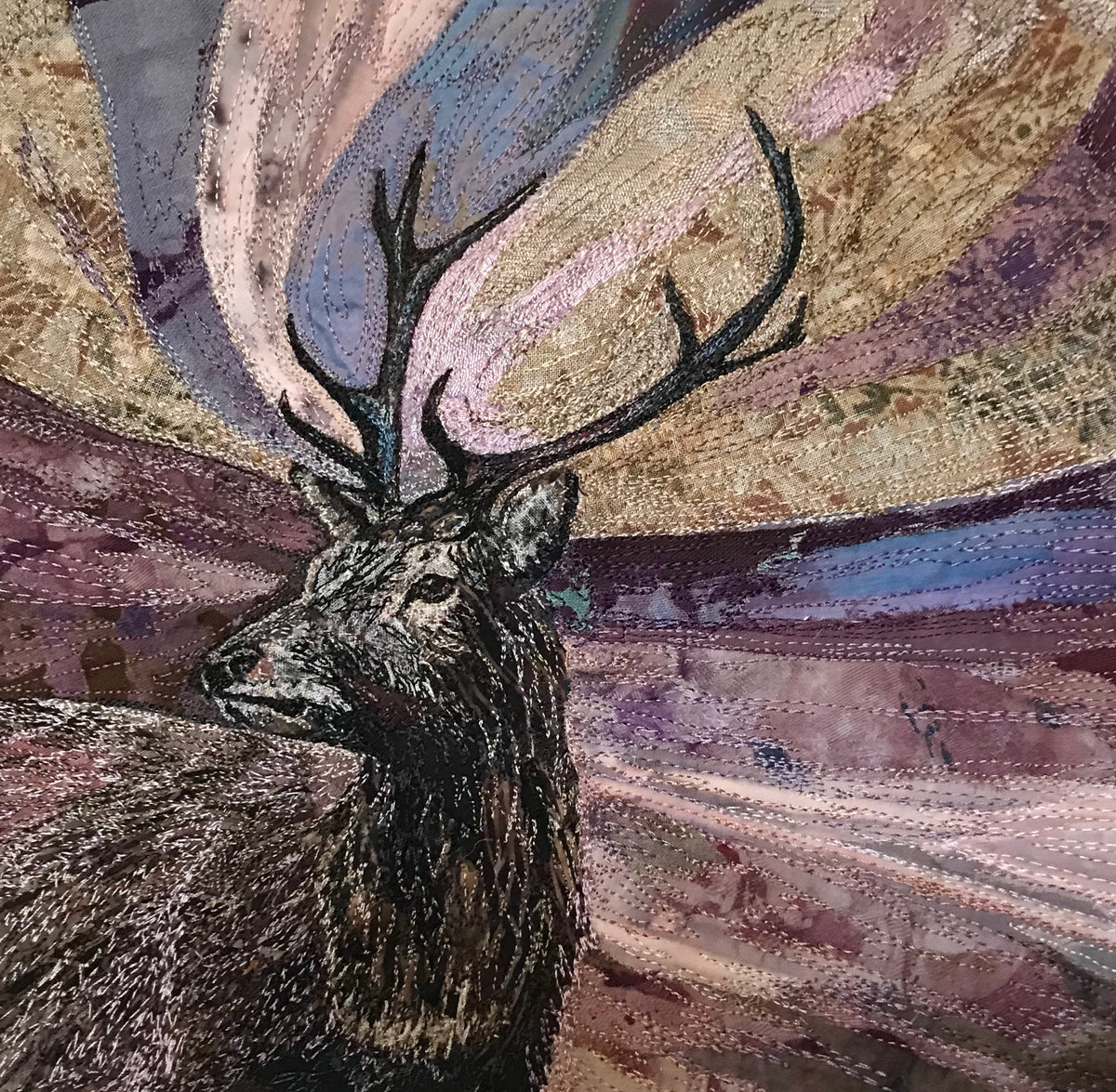 A Fleeting Glance - textile art by Rachel Wright