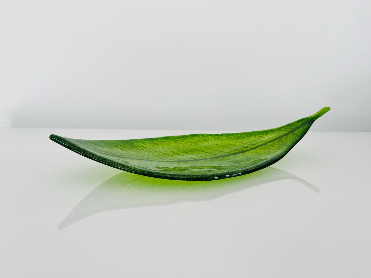 "Spring Leaf" cast glass bowl by Anna Croxen