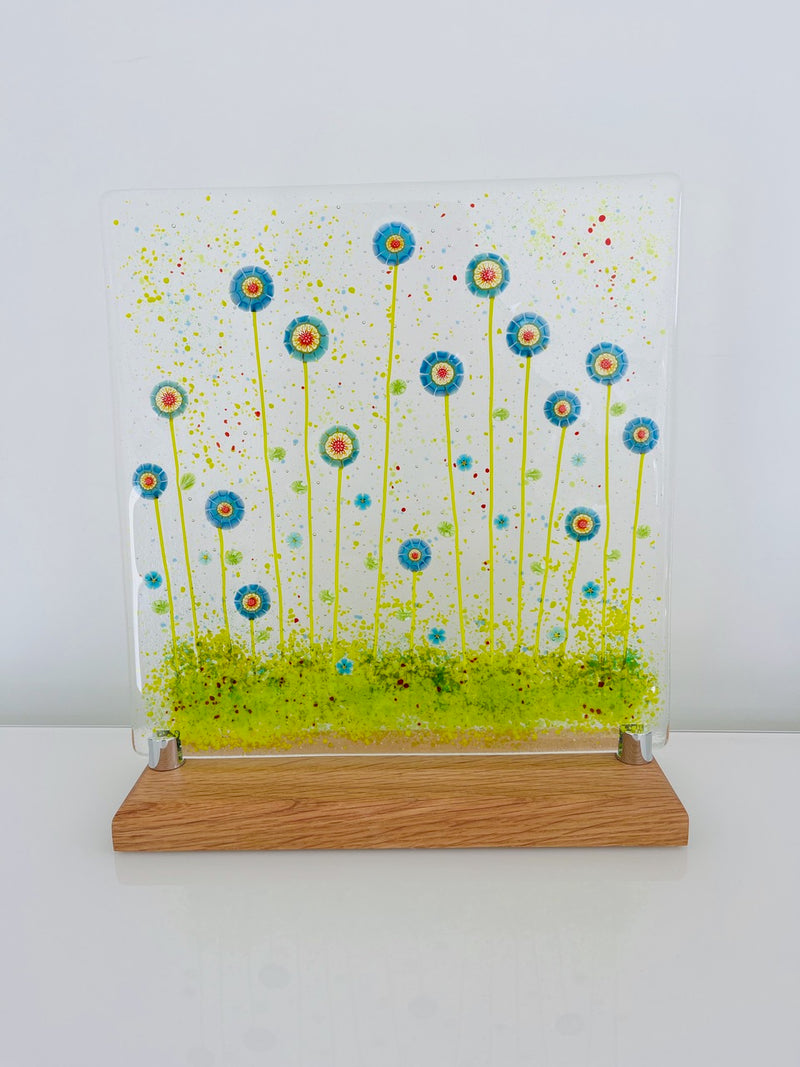 "Mandala Meadow"  (large)- Fused Glass by Anna Croxen