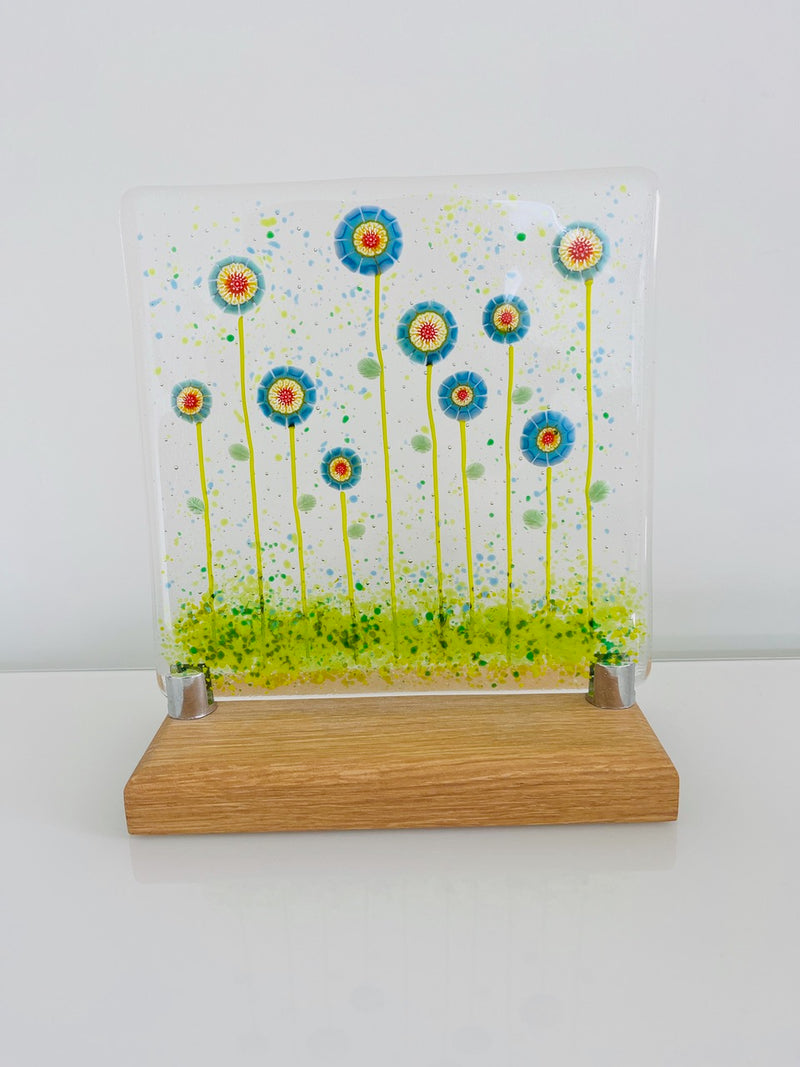 "Mandala Meadow" (medium)- Fused Glass by Anna Croxen
