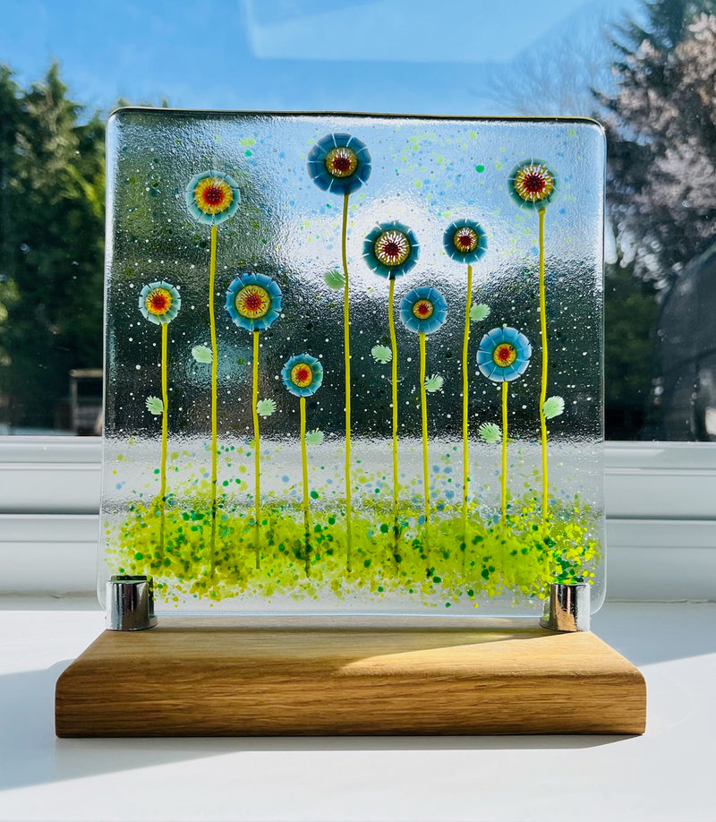"Mandala Meadow" fused glass by Anna Croxen