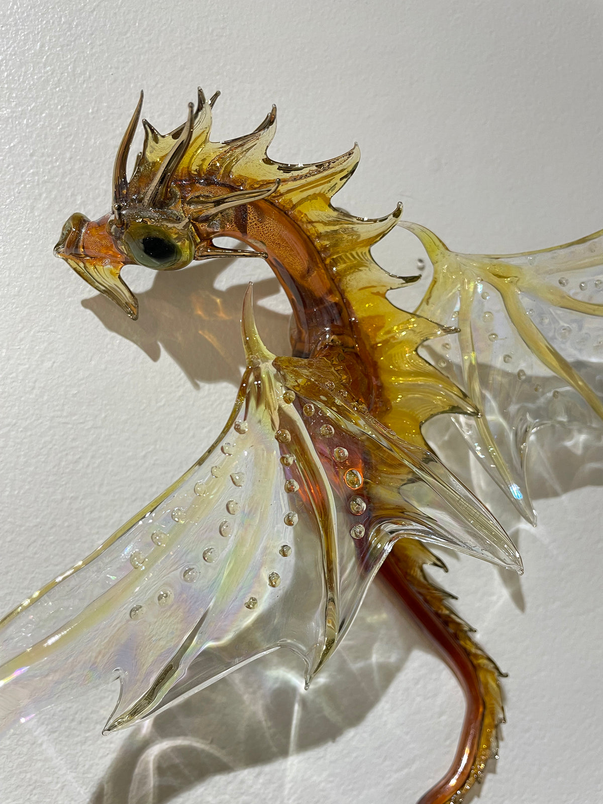 Amber and Gold Glass Dragon by Sandra Young