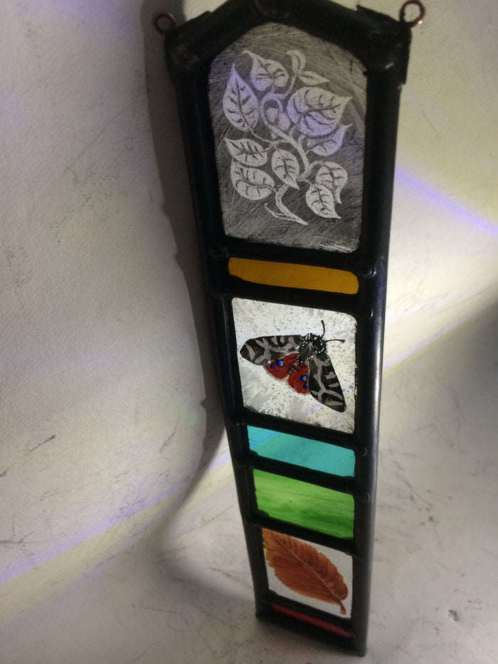 Long/Thin Tiger Moth With Leaf Collage by Bryan Smith