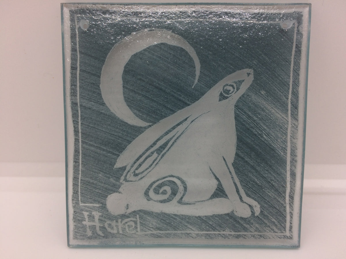 Hare without frame, stained glass by Bryan Smith