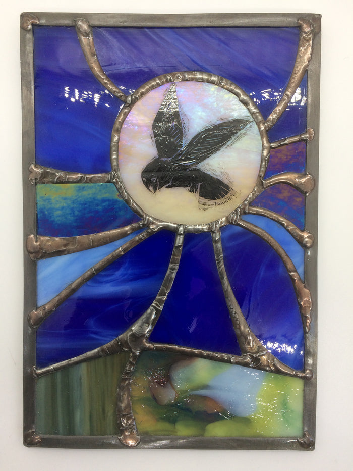 Owl in the Moon, Stained Glass by Bryan Smith