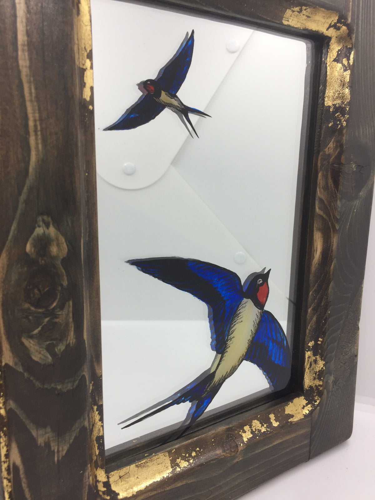 Mirror in Frame with Swallows By Bryan Smith