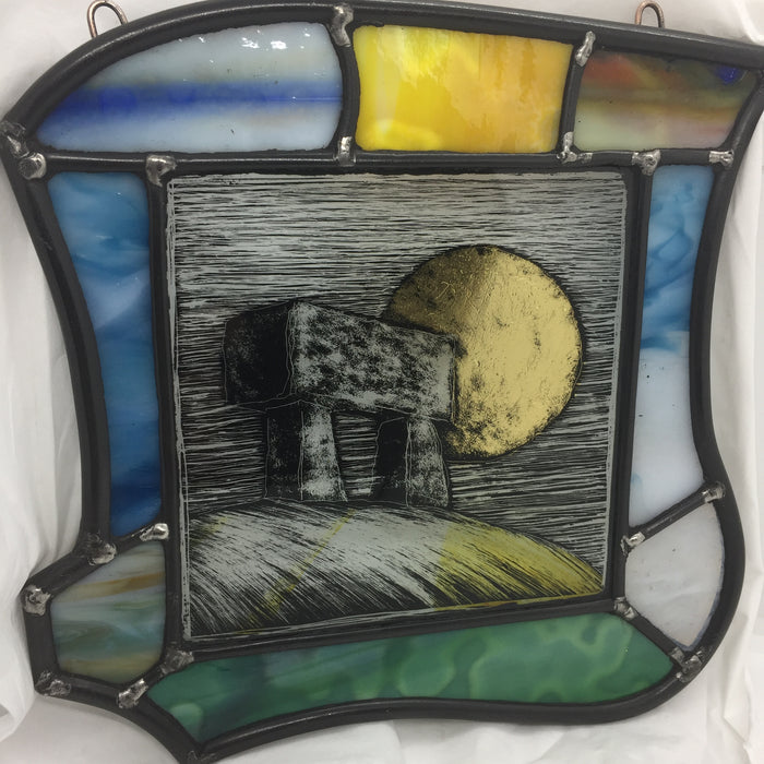 Stones at Sunrise stained glass by Bryan Smith