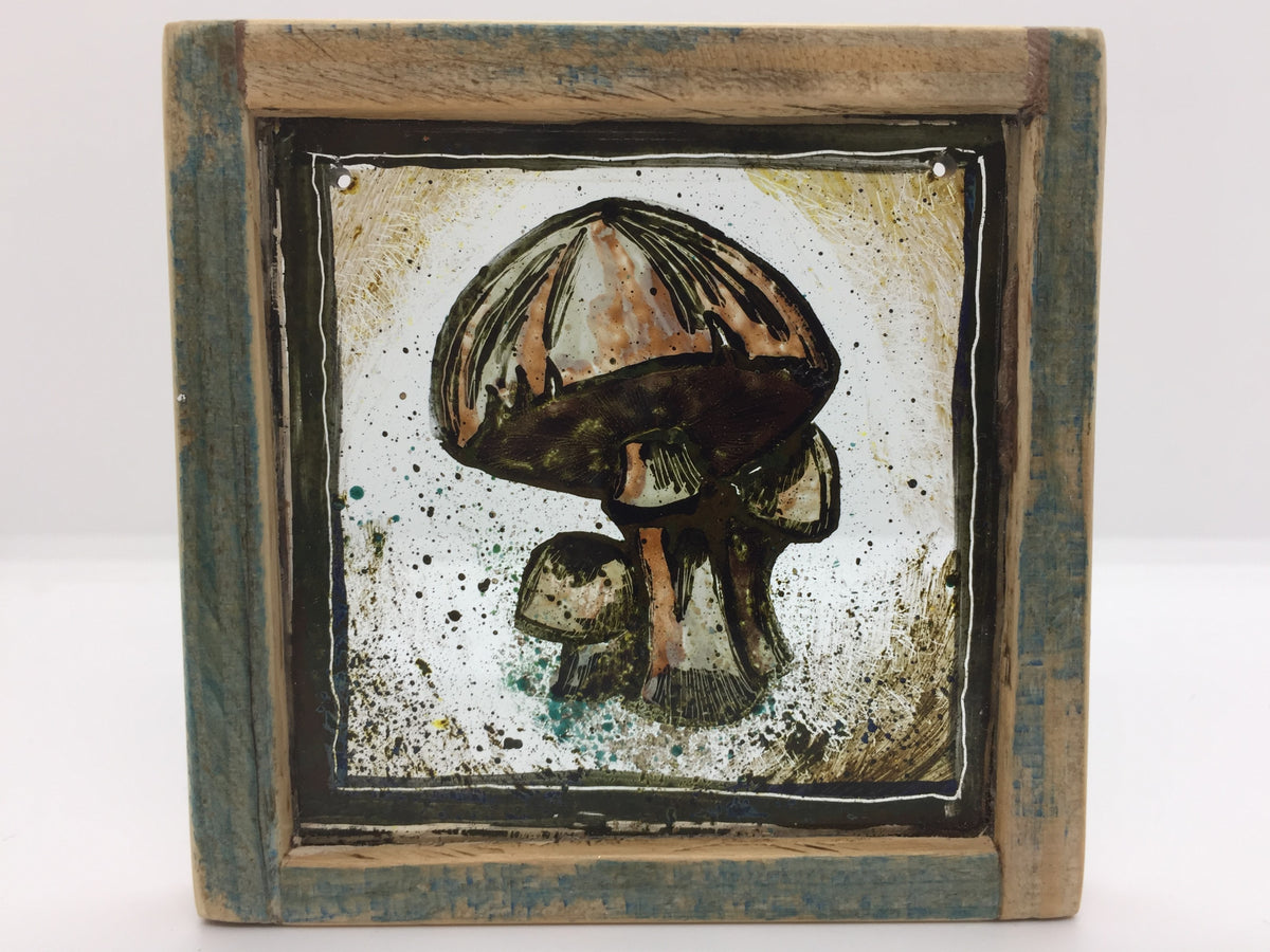 Mushrooms with Wooden Frame By Bryan Smith