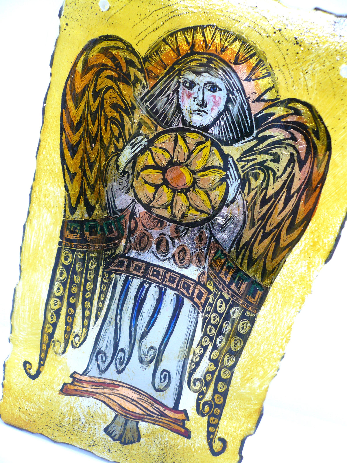 Angel Holding Sun - stained glass by Bryan Smith (BJS311)
