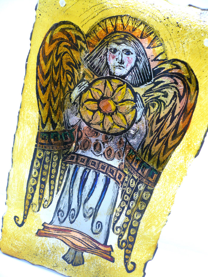Angel Holding Sun - stained glass by Bryan Smith (BJS311)