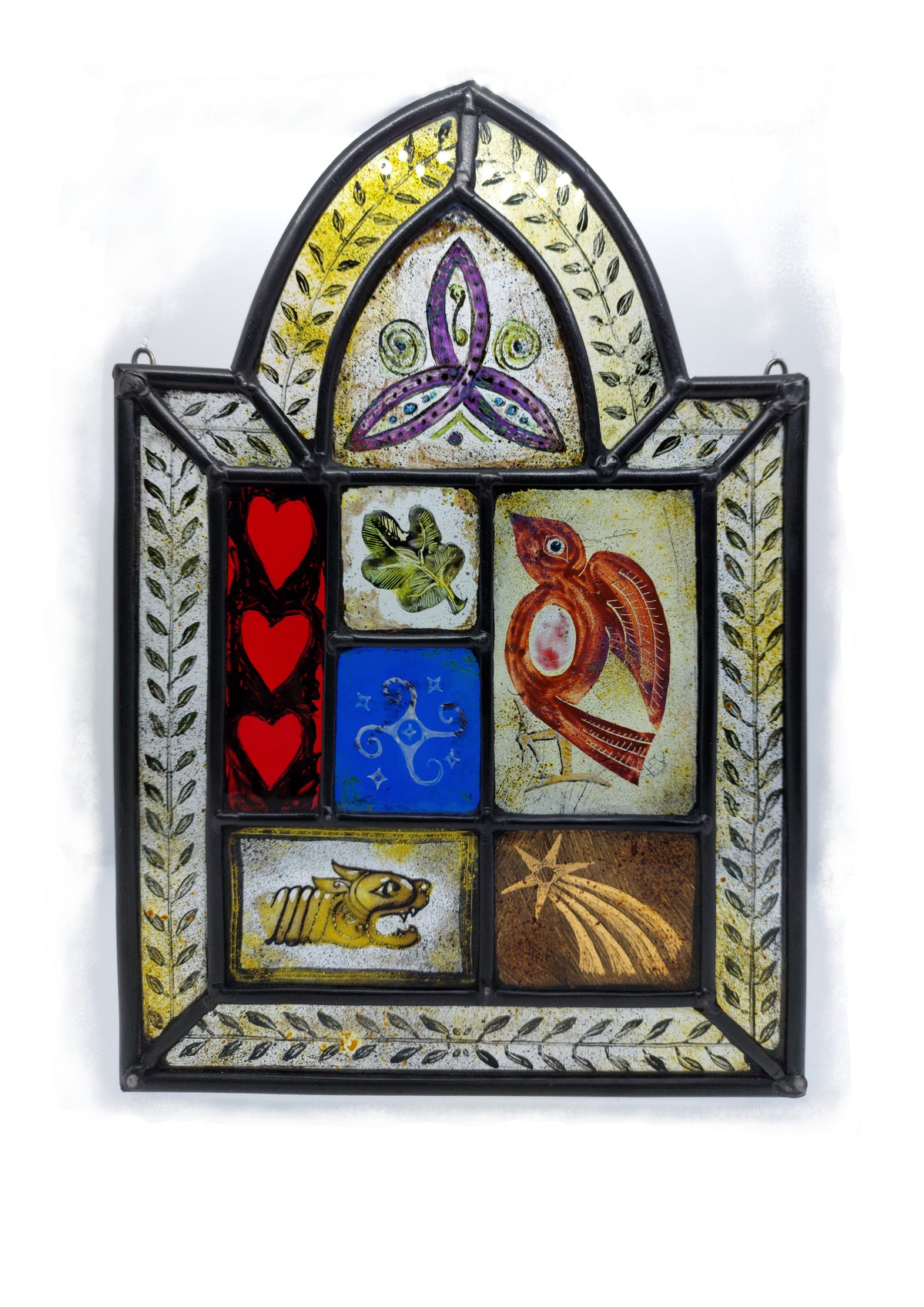 Montage with domed top, stained glass by Bryan Smith