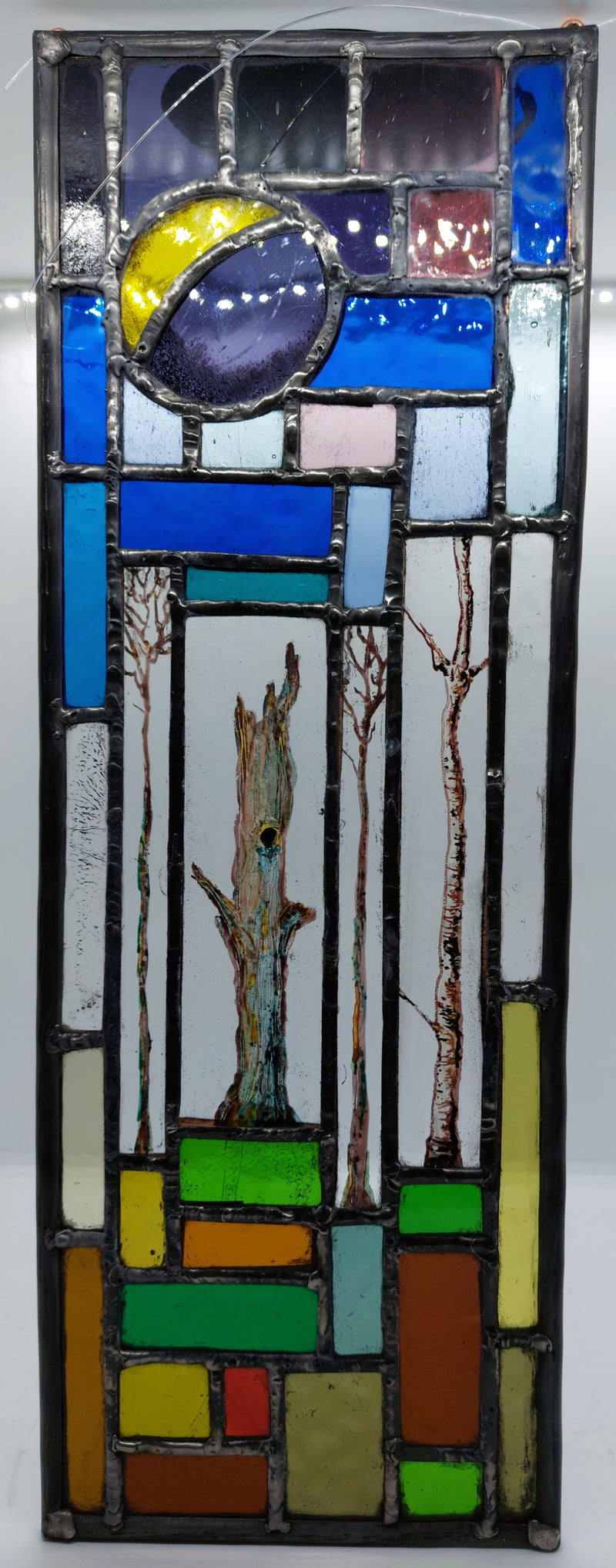 Copse at Night, stained glass by Bryan Smith