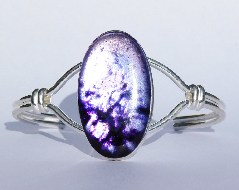 Large Oval Glass Bangle by Connell & Hall