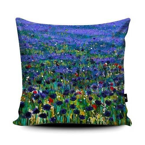 Estonian Cornflowers Cushion by Becca Clegg