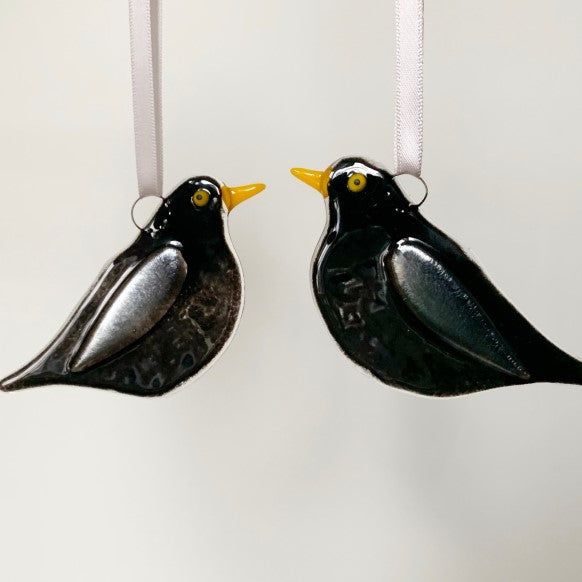 Blackbird Glass Decoration by Marc Peters