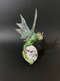 Glass Dragon on Tourmalated Quartz by Sandra Young