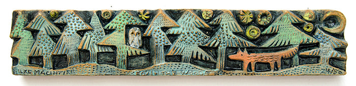 Fox in the Woods - ceramic relief by Hilke MacIntyre