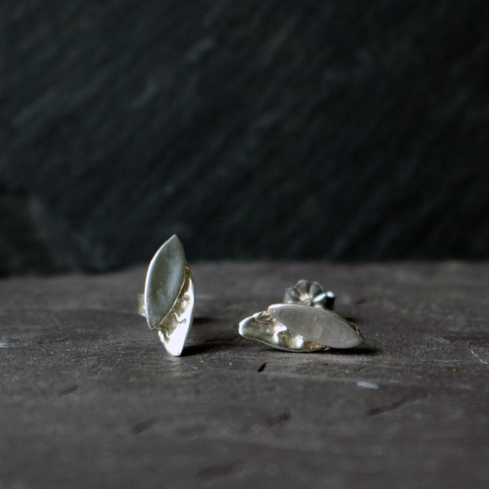 Silver Stud Earrings by Chris Lewis