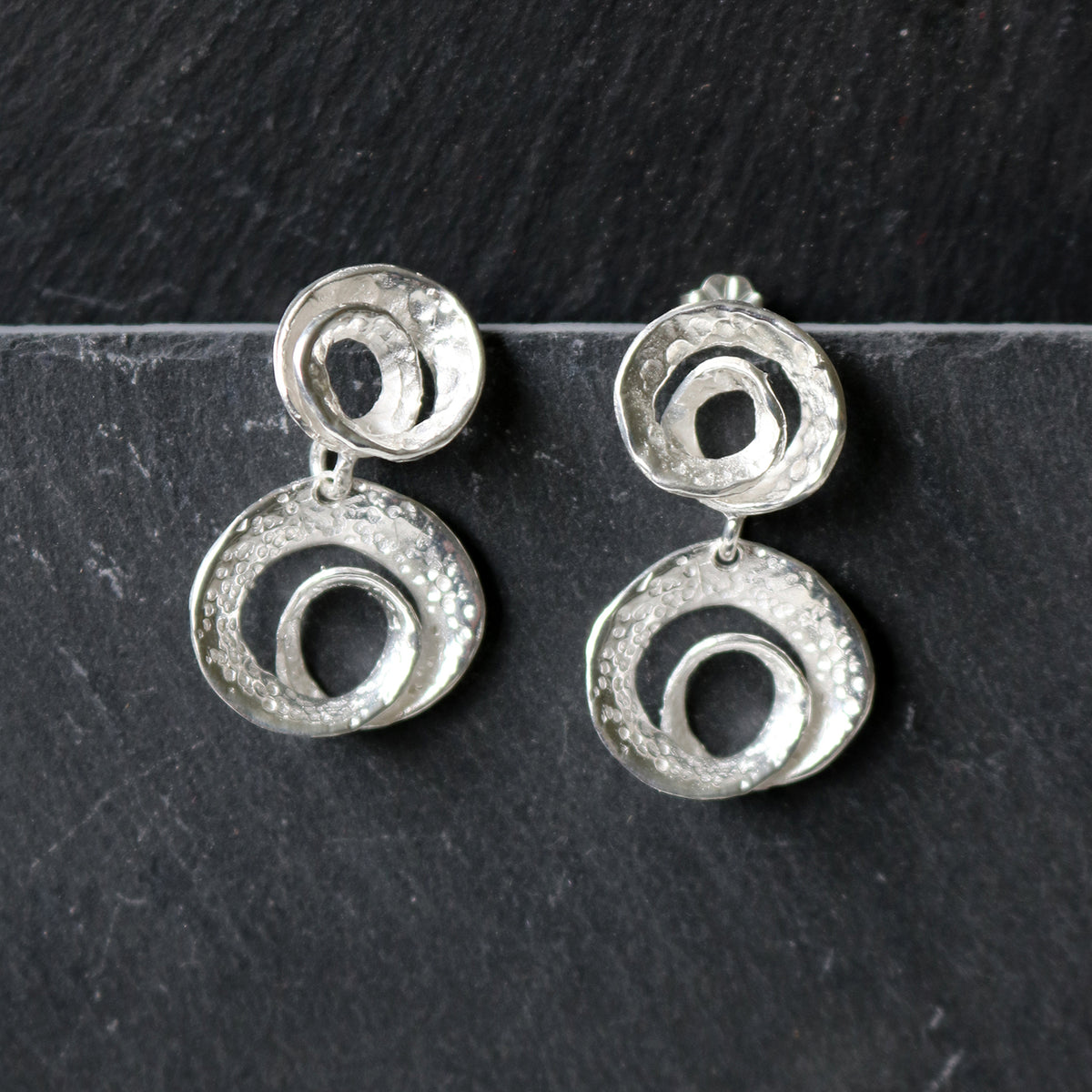 Silver Drop Earrings by Chris Lewis