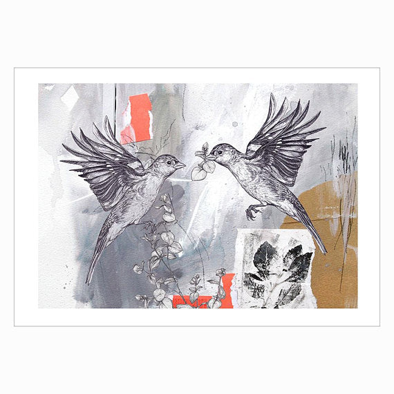 Signed limited edition of two Chaffinches by Sky Siouki