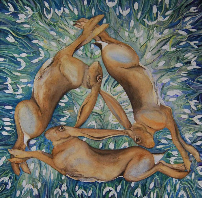 Jackie Morris Circle of Hares with Snowdrops