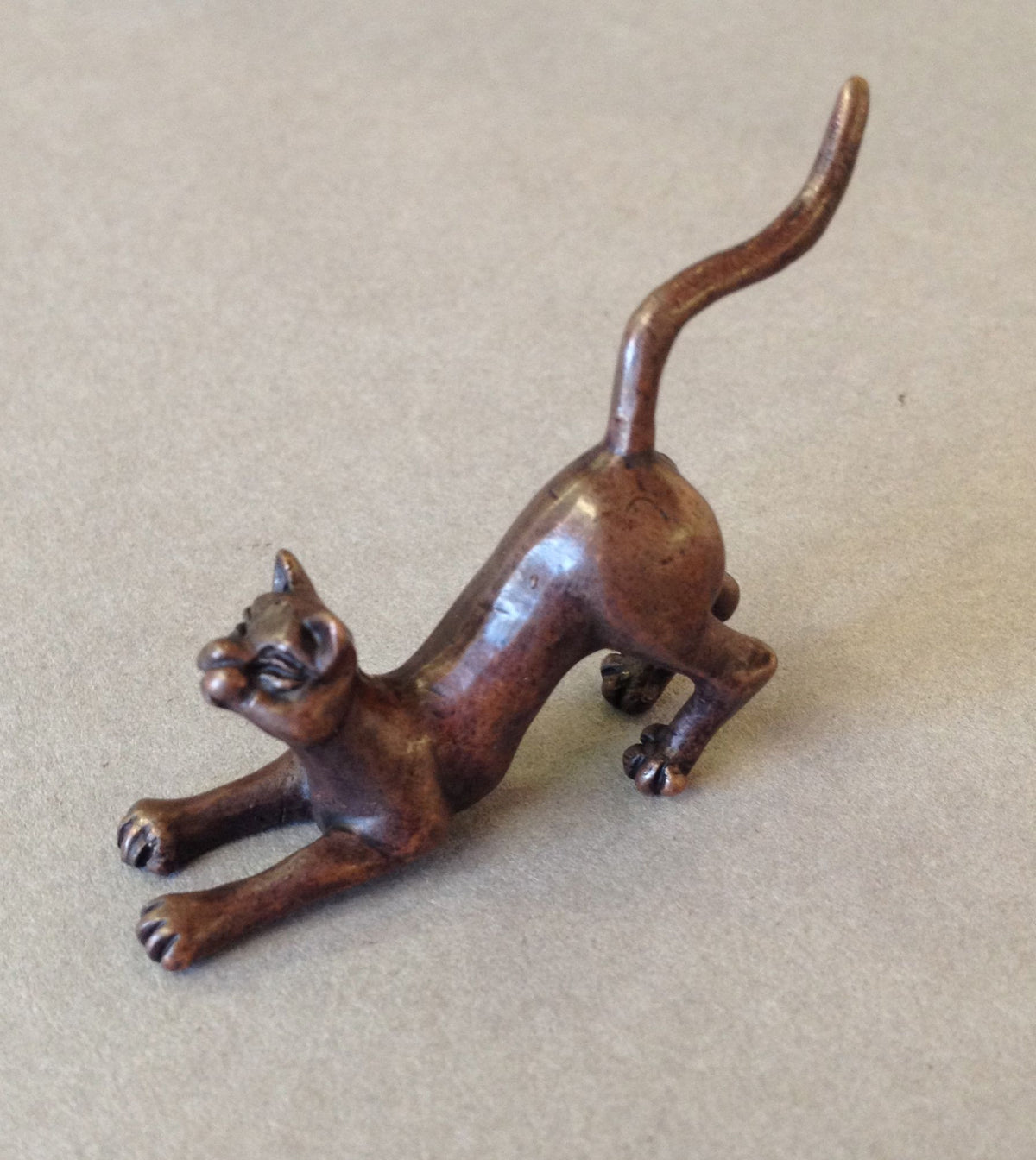 Miniature Crouching Cat by David Meredith