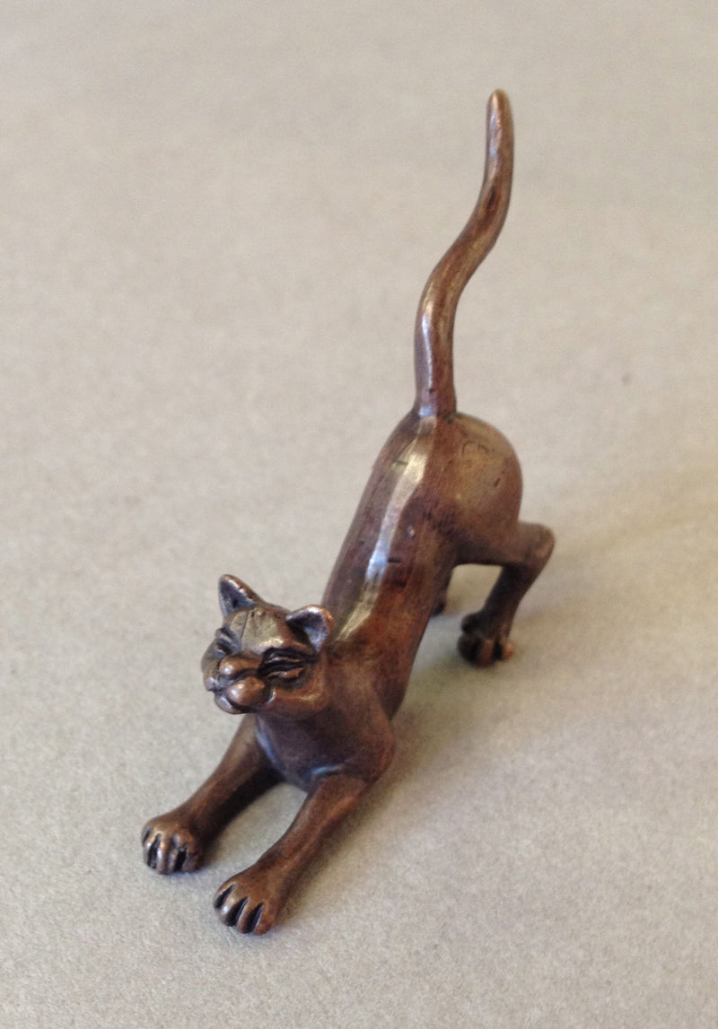 Miniature Crouching Cat by David Meredith