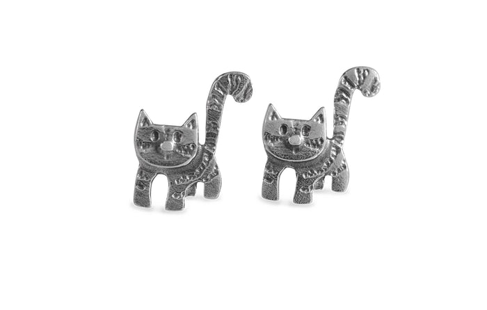 Curious Cat Stud Earrings by Katie Stone