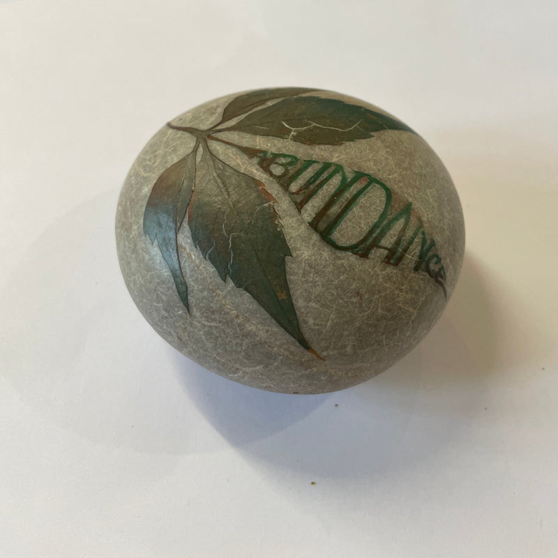 "Abundance." Hand Painted Stone by Alexis Penn Carver