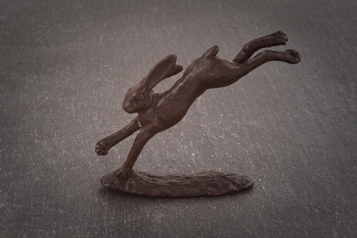 Miniature Bronze Leaping Hare